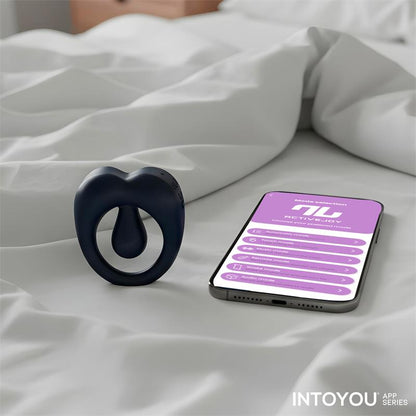 INTOYOU APP SERIES - KENNY ANILLO VIBRADOR CON ESTIMULADOR DE CLÍTORIS Y APP AZUL NOCHE
