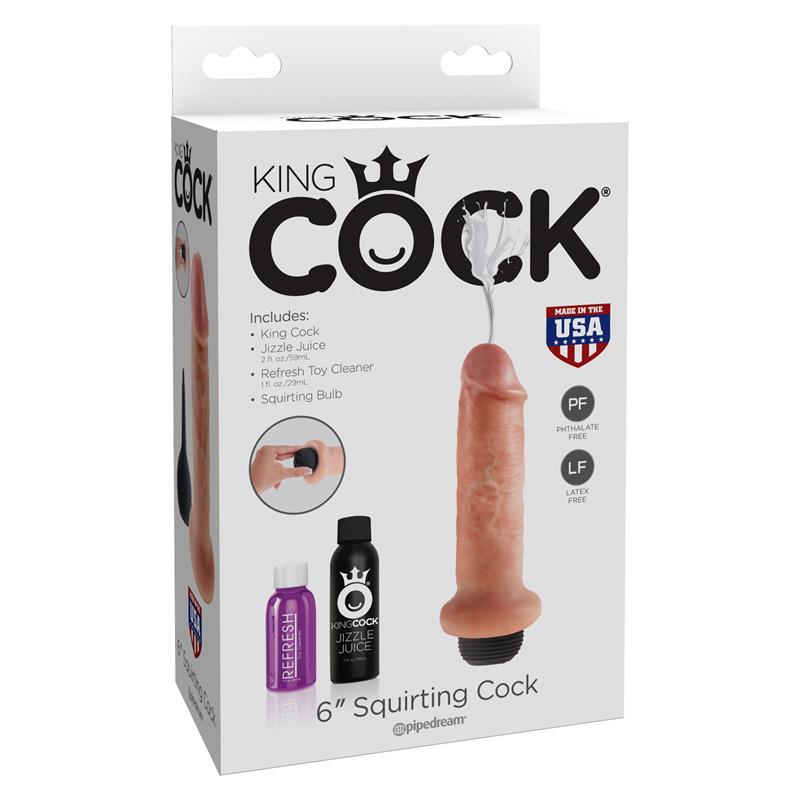 KING COCK - KING COCK DILDO EYACULADOR 6 COLOR NATURAL
