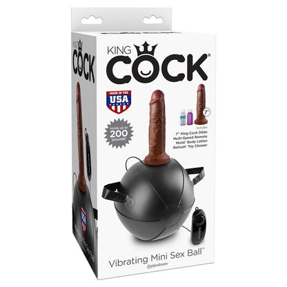 KING COCK - MINI BOLA VIBRADORA CON DILDO 7 - COLOR MARRÓN