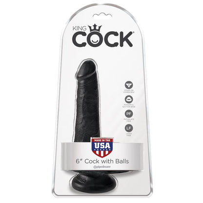 KING COCK - KING COCK PENE CON TESTÍCULOS DE 6 - COLOR NEGRO