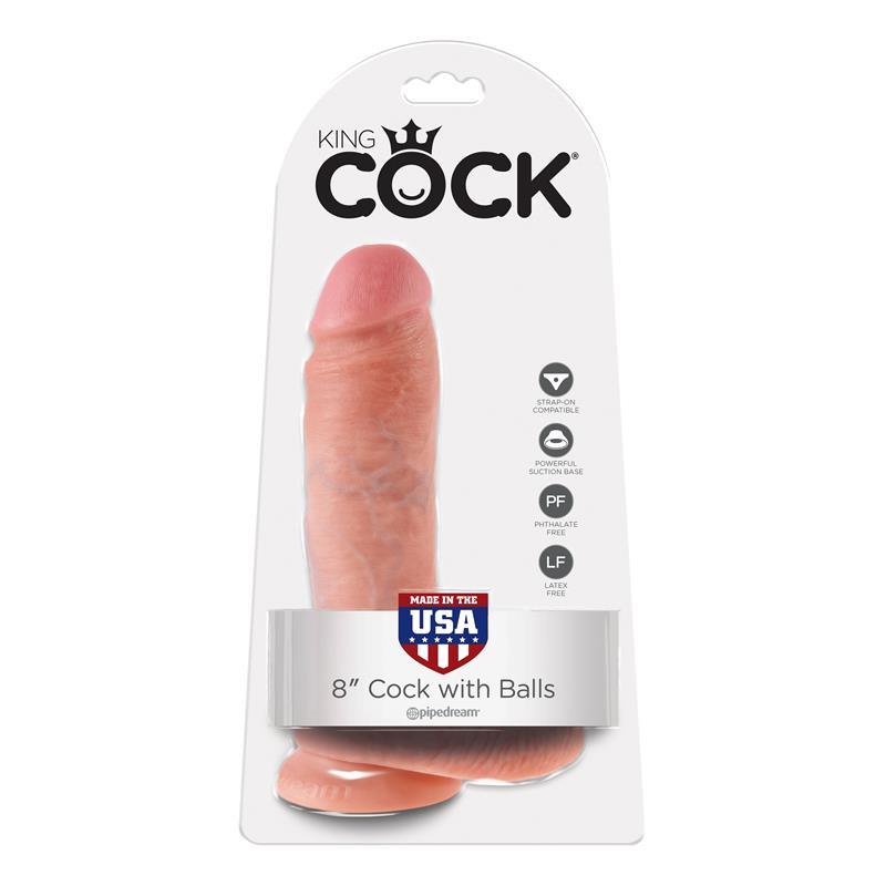 KING COCK - KING COCK PENE CON TESTÍCULOS DE 8 - COLOR NATURAL