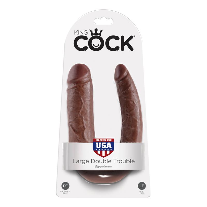 KING COCK - KING COCK PENE DOBLE PENETRACIÓN GRANDE - COLOR MARRÓN