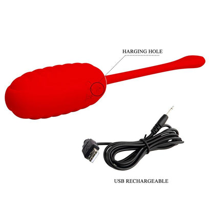 PRETTYLOVE - KIRK HUEVO VIBRADOR ROJO