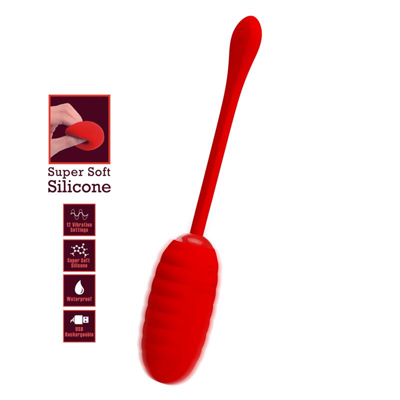 PRETTYLOVE - KIRK HUEVO VIBRADOR ROJO
