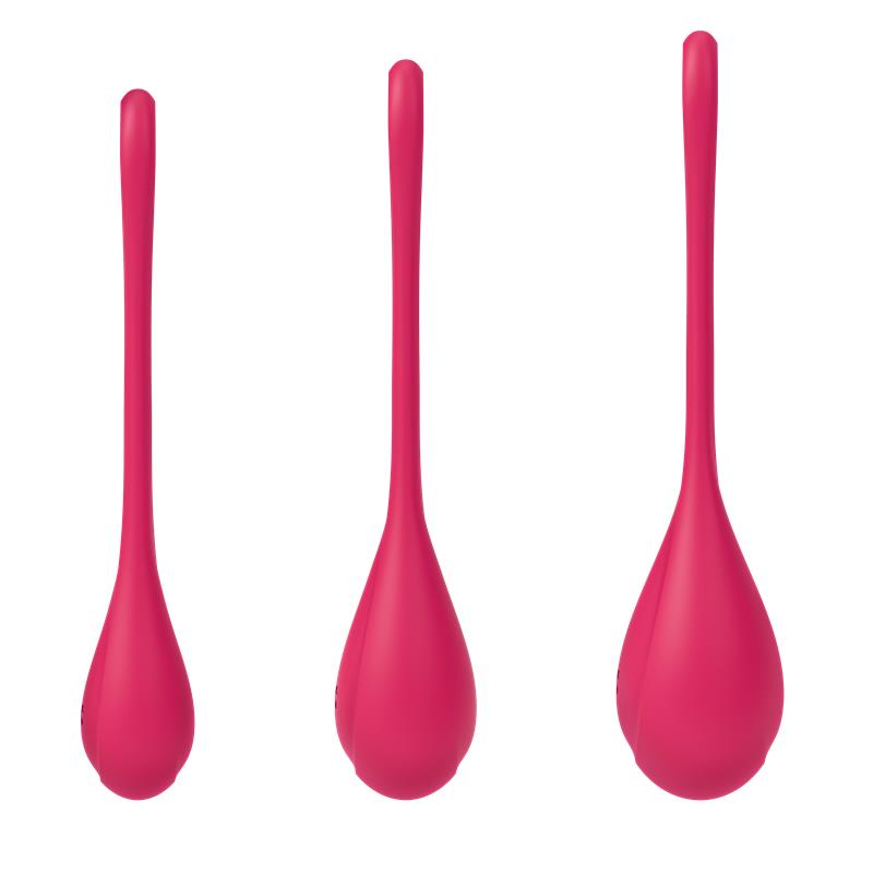 SATISFYER - KIT 3 BOLAS SUELO PÉLVICO YONI POWER 1 ROJO