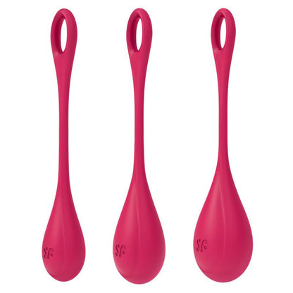 SATISFYER - KIT 3 BOLAS SUELO PÉLVICO YONI POWER 1 ROJO