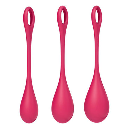 SATISFYER - KIT 3 BOLAS SUELO PÉLVICO YONI POWER 1 ROJO
