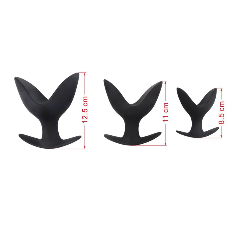 CHISA - KIT 3 PLUG GAPING ANCHOR SILICONA NEGRO