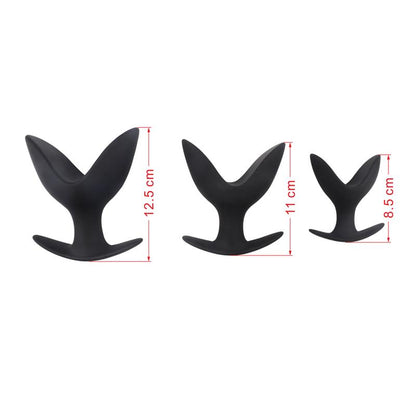 CHISA - KIT 3 PLUG GAPING ANCHOR SILICONA NEGRO