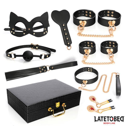 LATETOBED BDSM LINE - KIT BONDAGE DE 8 PZ CON MALETÍN DE ALMACENAJE