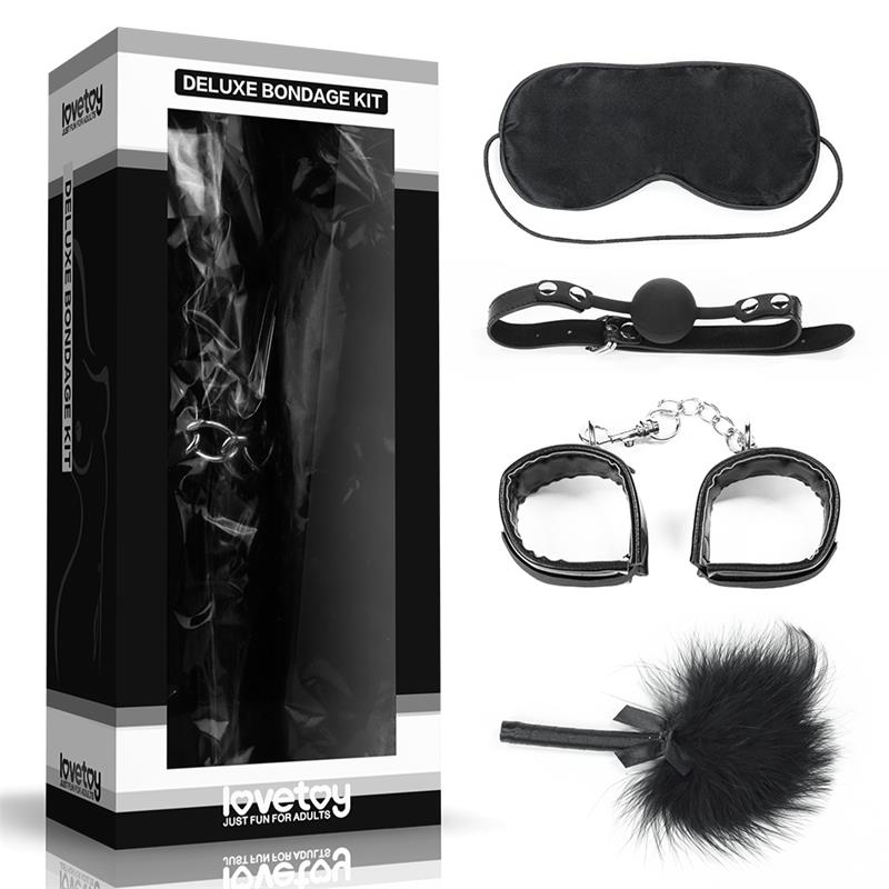 LOVETOY - KIT BONDAGE DELUXE 4 UNIDADES NEGRO