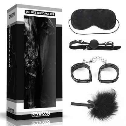LOVETOY - KIT BONDAGE DELUXE 4 UNIDADES NEGRO