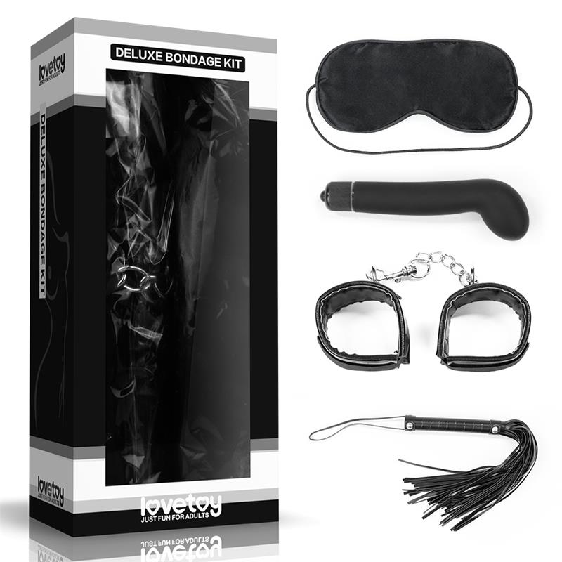 LOVETOY - KIT BONDAGE DELUXE CON VIBRADOR NEGRO