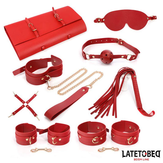 LATETOBED BDSM LINE - KIT DE BONDAGE 7 PZ CON BOLSA DE ALMACENAMIENTO