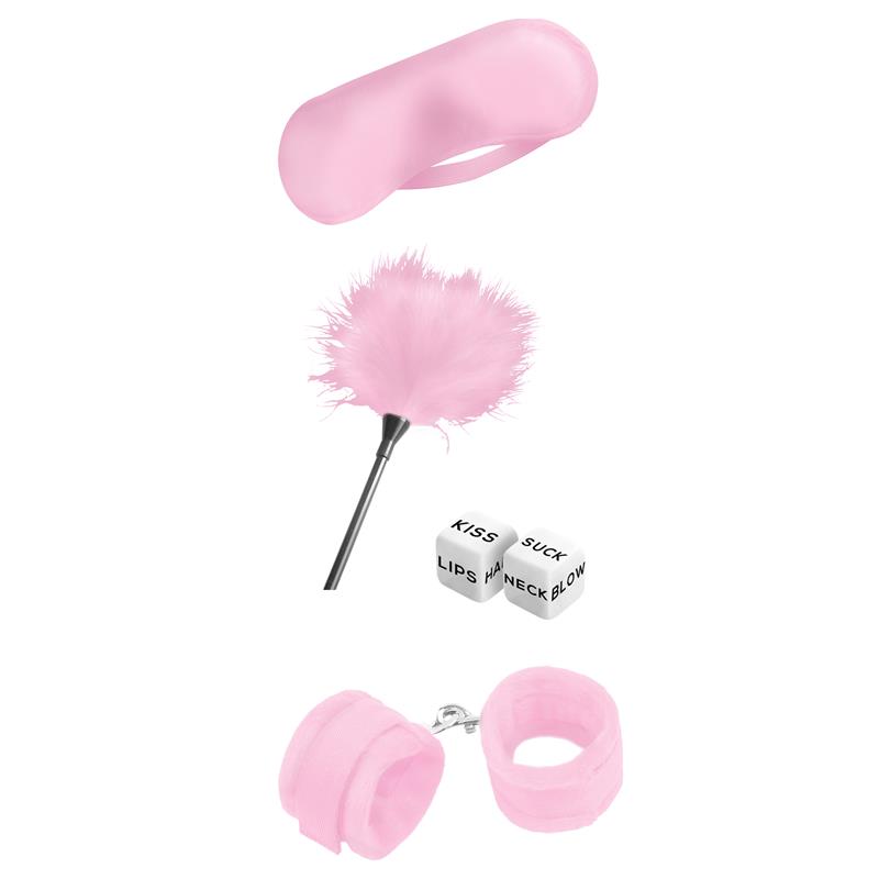 INTOYOU BDSM LINE - KIT DE BONDAGE PARA PRINCIPIANTES STARTERS 4 PIEZAS ROSA
