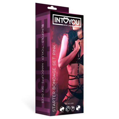 INTOYOU BDSM LINE - KIT DE BONDAGE PARA PRINCIPIANTES STARTERS 4 PIEZAS ROSA