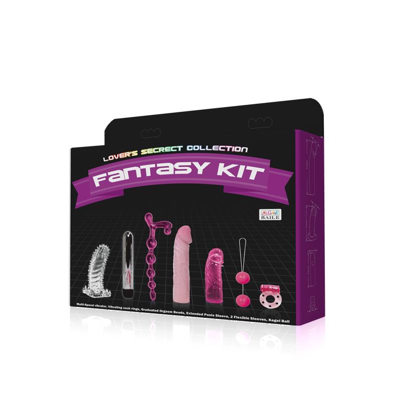 BAILE - KIT DE VIBRADOR Y FUNDAS PARA EL PENE
