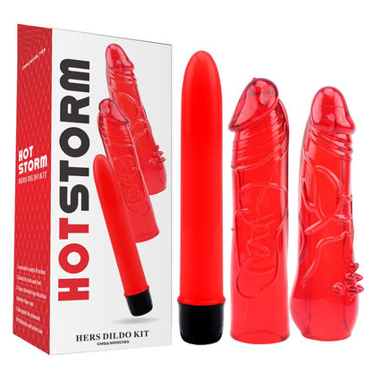 CHISA - KIT DILDO Y VIBRADOR HERS DILDO KIT ROJO