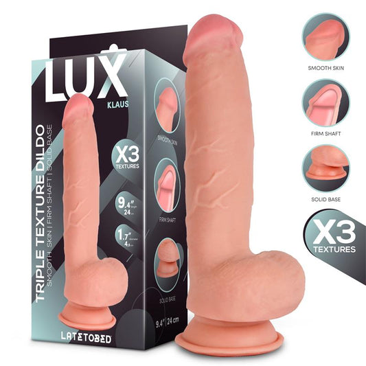 LUX - KLAUS DILDO TRIPLE DENSIDAD CON TESTÍCULOS 9.4