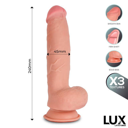LUX - KLAUS DILDO TRIPLE DENSIDAD CON TESTÍCULOS 9.4