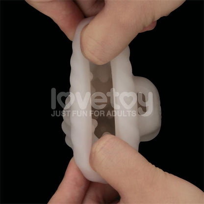 LOVETOY - KNIGHTS RING FUNDA PARA EL PENE Y ESTIMULADOR SPIRAL