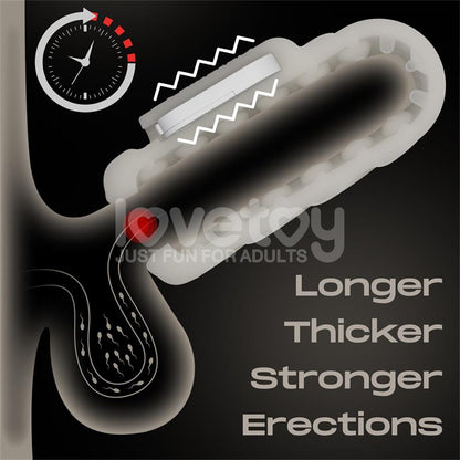 LOVETOY - KNIGHTS RING FUNDA PARA EL PENE Y ESTIMULADOR SPIRAL
