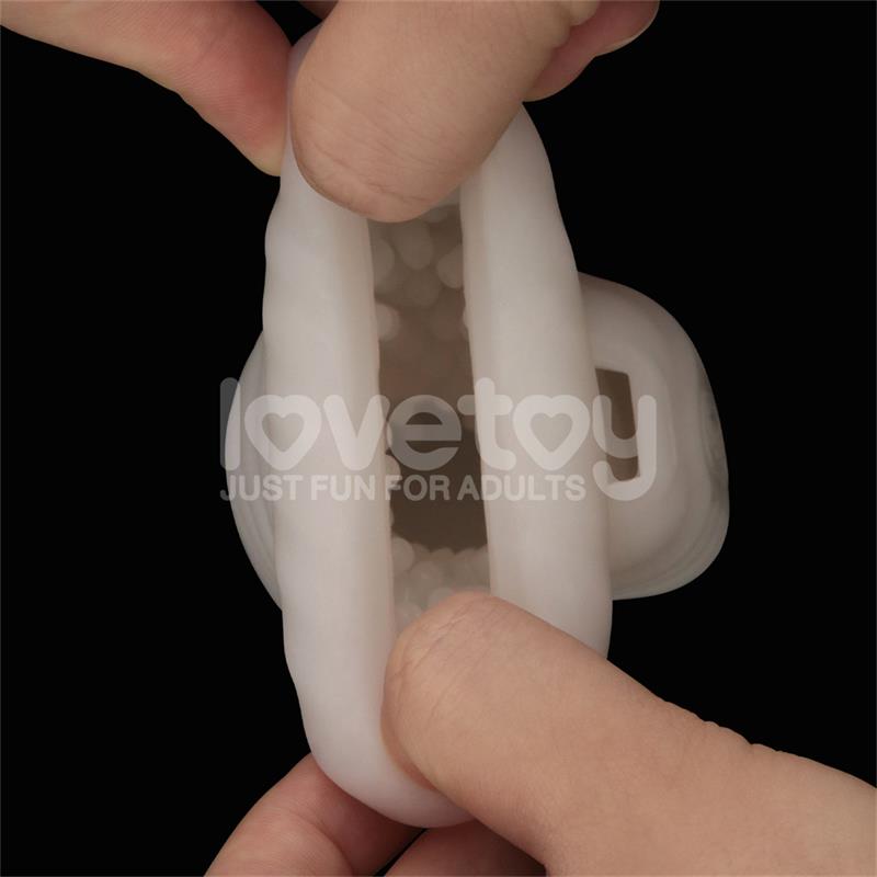 LOVETOY - KNIGHTS RING FUNDA PARA EL PENE Y ESTIMULADOR WAVY