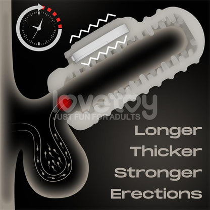 LOVETOY - KNIGHTS RING FUNDA PARA EL PENE Y ESTIMULADOR WAVY