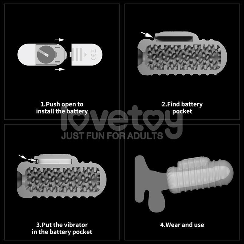 LOVETOY - KNIGHTS RING FUNDA PARA EL PENE Y ESTIMULADOR WAVY