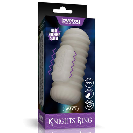 LOVETOY - KNIGHTS RING FUNDA PARA EL PENE Y ESTIMULADOR WAVY