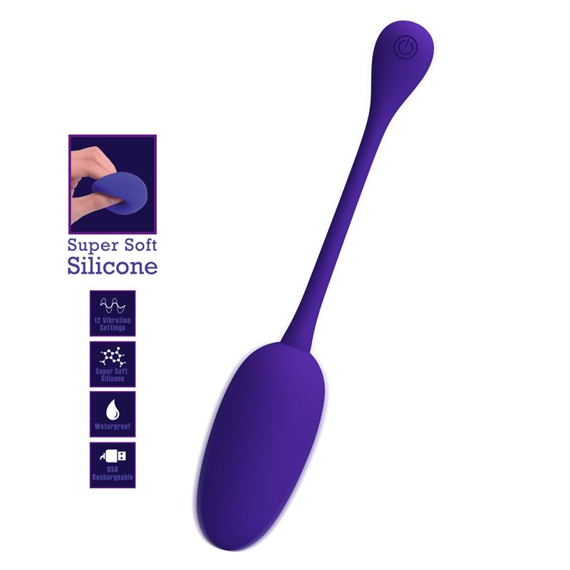 PRETTYLOVE - KNUCKER HUEVO VIBRADOR PÚRPURA