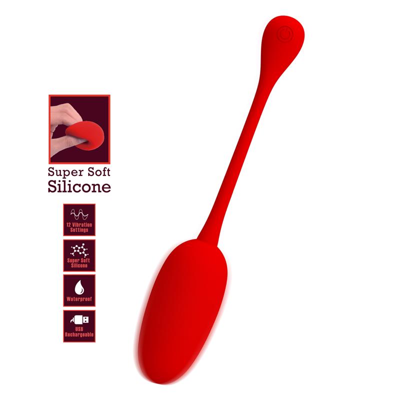 PRETTYLOVE - KNUCKER HUEVO VIBRADOR ROJO