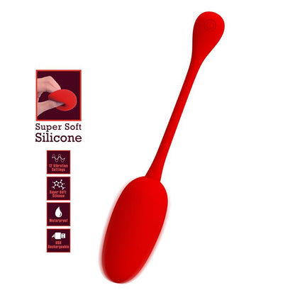 PRETTYLOVE - KNUCKER HUEVO VIBRADOR ROJO