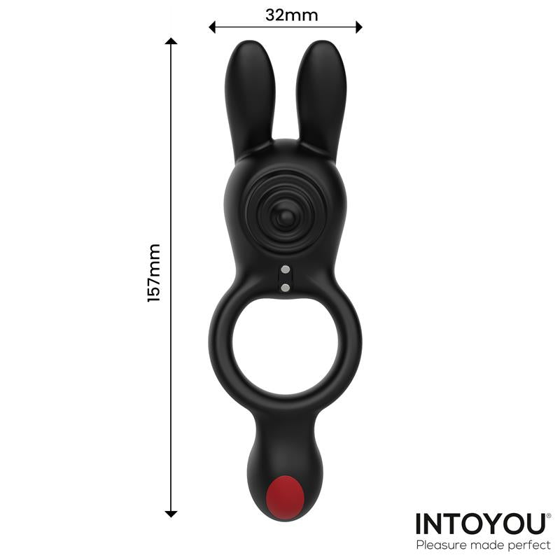 INTOYOU - KONNY ANILLO VIBRADOR DOBLE CON CONEJITO Y CONTROL REMOTO