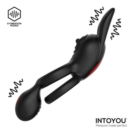 INTOYOU - KONNY ANILLO VIBRADOR DOBLE CON CONEJITO Y CONTROL REMOTO