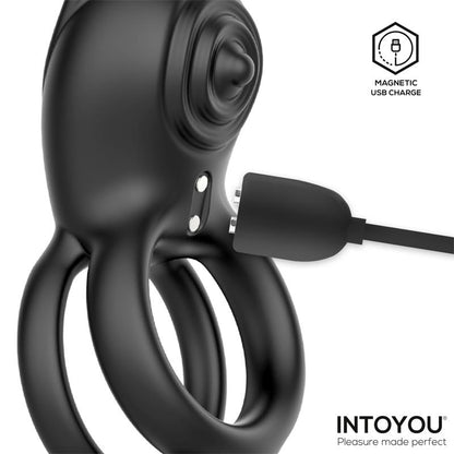 INTOYOU - KONNY ANILLO VIBRADOR DOBLE CON CONEJITO Y CONTROL REMOTO