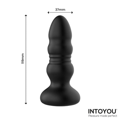 INTOYOU - KRAX PLUG ANAL CON VIBRACIÓN, THRUSTING Y LUZ LED CON CONTROL REMOTO