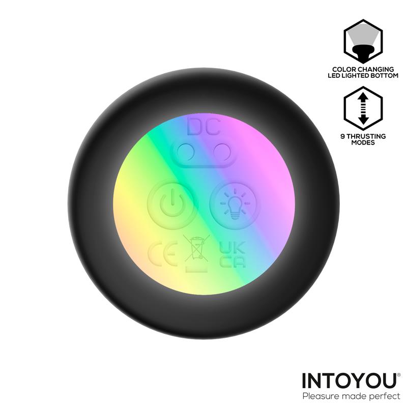 INTOYOU - KRAX PLUG ANAL CON VIBRACIÓN, THRUSTING Y LUZ LED CON CONTROL REMOTO
