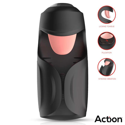 ACTION - KUBEX MASTURBADOR CON LENGUA, PULSACIÓN Y VIBRACIÓN
