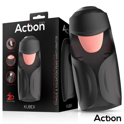 ACTION - KUBEX MASTURBADOR CON LENGUA, PULSACIÓN Y VIBRACIÓN
