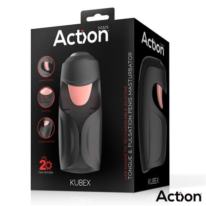 ACTION - KUBEX MASTURBADOR CON LENGUA, PULSACIÓN Y VIBRACIÓN