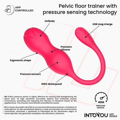 INTOYOU APP SERIES - KYRA ENTRENADOR DE SUELO PÉLVICO CON SENSOR DE PRESIÓN Y APP