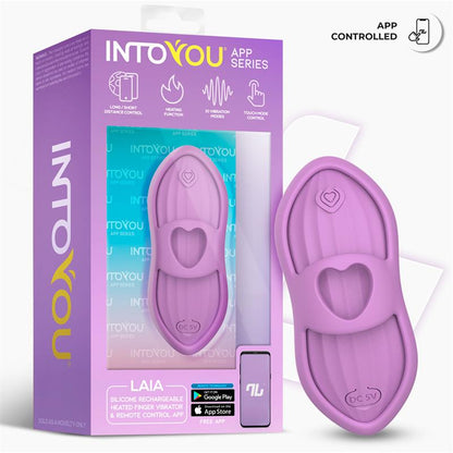 INTOYOU APP SERIES - LAIA ESTIMULADOR DE DEDO CON CALOR Y FUNDA CON APP LAVANDA