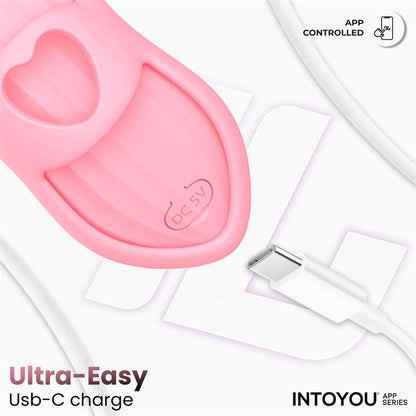 INTOYOU APP SERIES - LAIA ESTIMULADOR DE DEDO CON CALOR Y FUNDA CON APP ROSA