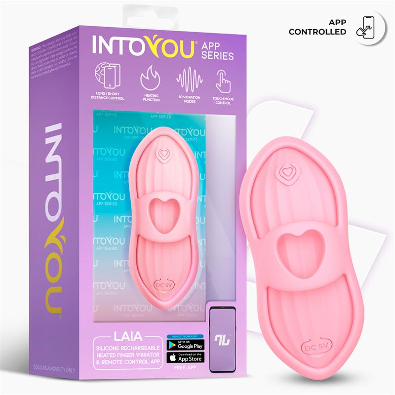 INTOYOU APP SERIES - LAIA ESTIMULADOR DE DEDO CON CALOR Y FUNDA CON APP ROSA