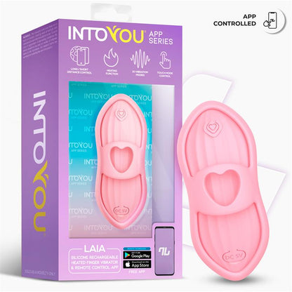INTOYOU APP SERIES - LAIA ESTIMULADOR DE DEDO CON CALOR Y FUNDA CON APP ROSA