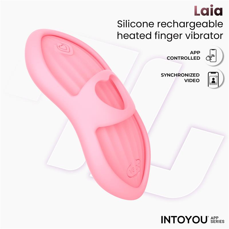 INTOYOU APP SERIES - LAIA ESTIMULADOR DE DEDO CON CALOR Y FUNDA CON APP ROSA