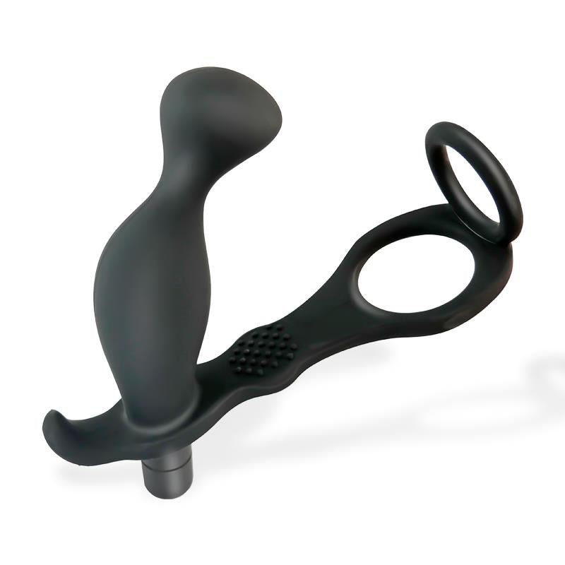 AFTERDARK - LARIMAR PLUG ANAL CON VIBRACIÓN Y ANILLO PARA PENE Y TESTÍCULOS
