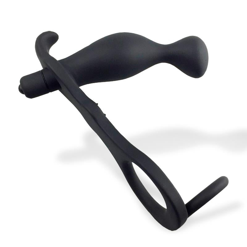 AFTERDARK - LARIMAR PLUG ANAL CON VIBRACIÓN Y ANILLO PARA PENE Y TESTÍCULOS