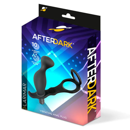 AFTERDARK - LARIMAR PLUG ANAL CON VIBRACIÓN Y ANILLO PARA PENE Y TESTÍCULOS